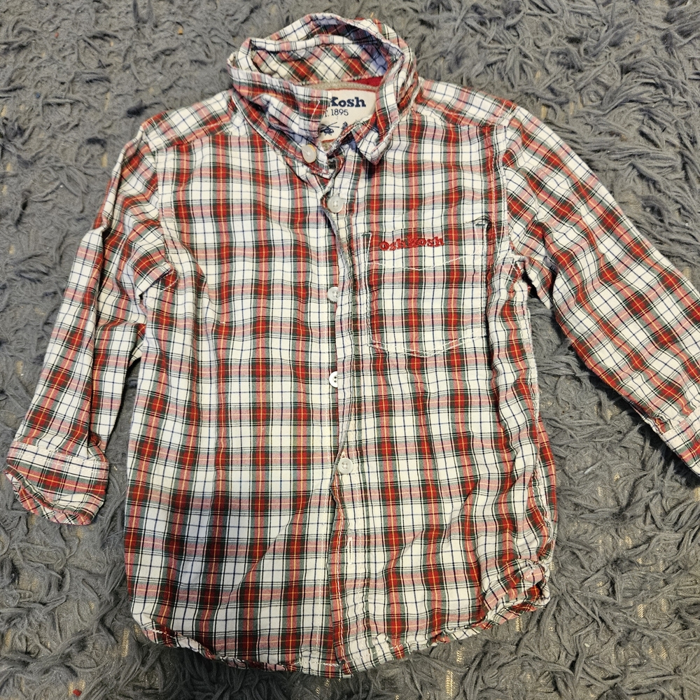 OshKosh B'gosh Red Plaid Toddler Boy's Shirt
